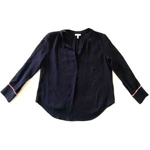 Joie Navy Popover Blouse
